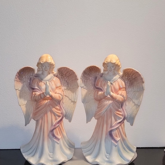 A PAIR OF VINTAGE ANGELS CHERABUN SCULPTURE FIGURINE 17" - Picture 8 of 10